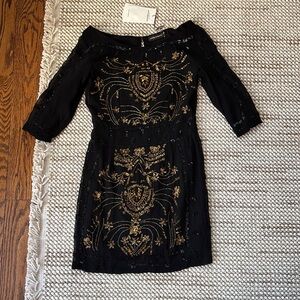 Elegant Black and Gold Dress